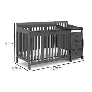 STORKCRAFT Portofino 4 In 1 Fixed Side Convertible Crib Changer, Gray