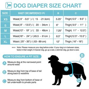 Avont 3 Pack Washable Female Dog Diapers (Large/18-24 Waist), Premium Reusable Highly Absorbent Doggie Diapers Wraps Durable Dog Diaper Cover - Black