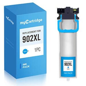 mycartridge remanufactured ink pack replacement for epson 902 902xl cyan work with workforce pro wf-c5210 wf-c5290 wf-c5710 wf-c5790 1 pack (v-epson902xl-1c)