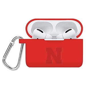 affinity bands nebraska huskers engraved silicone case cover compatible with apple airpods pro (red)