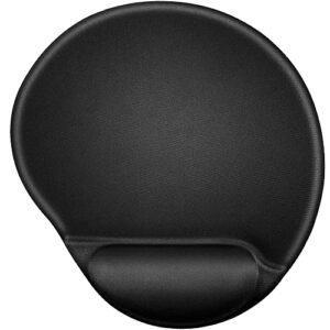 ergonomic mouse pad with superb comfortable wrist rest support bar - silicone gel mousepad with non-slip pu base for office, home & gaming