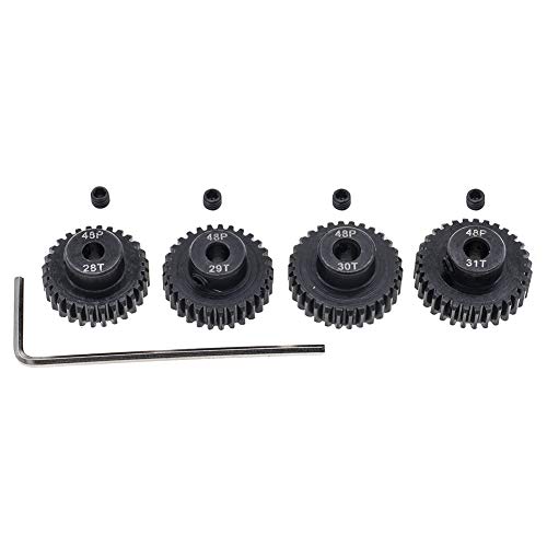 4pcs 48P Pinion Gear 3.175mm Set Hardened 28T 29T 30T 31T 48DP Pitch Gears RC Upgrade Part with Screwdriver