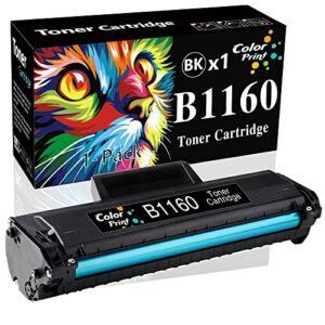 1-Pack ColorPrint Compatible B1160 Toner Cartridge Replacement for Dell B1160W 1160 Work with YK1PM 331-7335 HF44N HF442 B1163W B1165NFW Mono Laser Printer (Black)