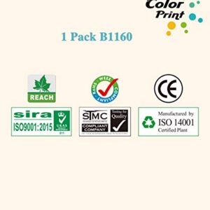 1-Pack ColorPrint Compatible B1160 Toner Cartridge Replacement for Dell B1160W 1160 Work with YK1PM 331-7335 HF44N HF442 B1163W B1165NFW Mono Laser Printer (Black)