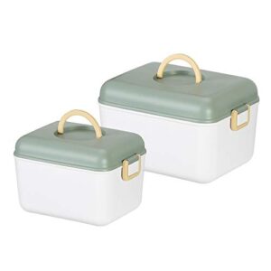poeland storage bins with lids and handle portable storage box basket set of 2