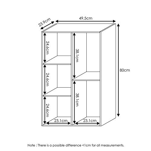 Furinno 11107WH-GR 7 Reversible, 11-Cube, White Green & Luder Bookcase/Book/Storage, 5-Cube, White/Green