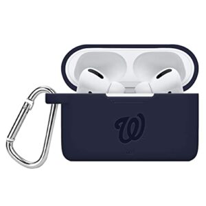 game time washington nationals engraved silicone case cover compatible with apple airpods pro (navy)