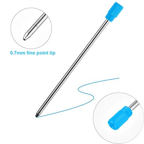 D1/ 2.75" Ballpoint Pen Refills for Penyeah 4-in-1 Stylus/Diamond Stylus/Lighted Tip Pen/Led Pen Light or Other Brands,0.7mm Fine Point (Pack of 12, Blue Ink)