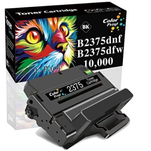 1-pack compatible toner cartridge replacement for dell b2375dnf toner cartridge 2375dnf 2375 c7d6f 593-bbbj 8pth4 used for dell b2375dfw b2375 printers (black, 10,000 pages)