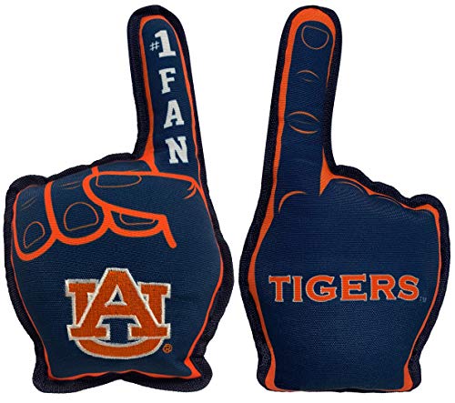 NCAA Auburn Tigers #1 Fan Toy for Dogs & Cats. Best Tough PET Toy with Inner Squeaker.