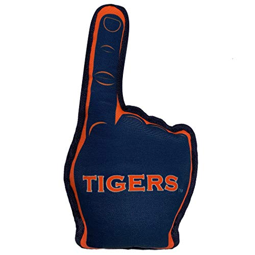 NCAA Auburn Tigers #1 Fan Toy for Dogs & Cats. Best Tough PET Toy with Inner Squeaker.