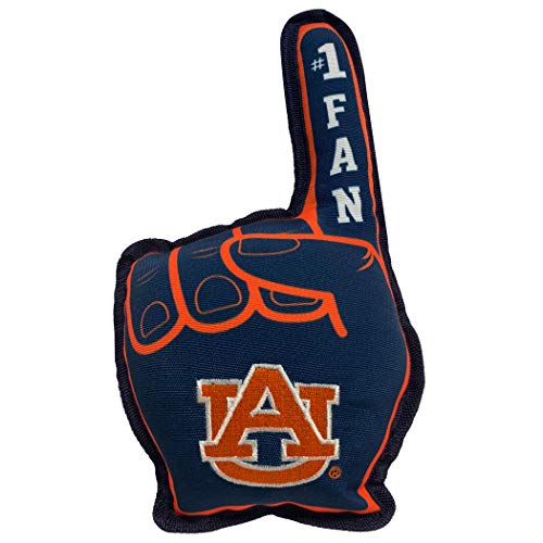 NCAA Auburn Tigers #1 Fan Toy for Dogs & Cats. Best Tough PET Toy with Inner Squeaker.