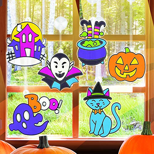 JOYIN Halloween 18 PCS Window Sun Catchers DIY Paint Art and Craft Kit, Art Project Set