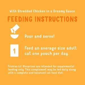 Purina Friskies Wet Cat Food Complement, Lil’ Slurprises With Shredded Chicken in a Dreamy Sauce - (16) 1.2 oz. Pouches