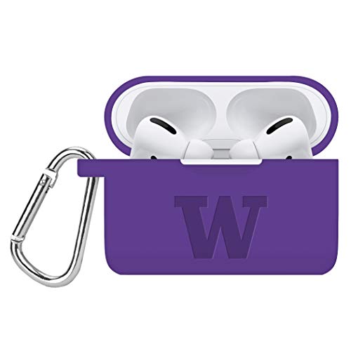 AFFINITY BANDS Washington Huskies Engraved Silicone Case Cover Compatible with Apple AirPods Pro (Purple)