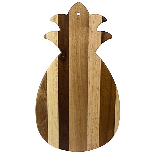 Totally Bamboo Rock & Branch Series Shiplap Pineapple Shaped Wood Serving and Cutting Board | Great for Wall Art