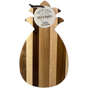 Totally Bamboo Rock & Branch Series Shiplap Pineapple Shaped Wood Serving and Cutting Board | Great for Wall Art