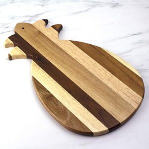 Totally Bamboo Rock & Branch Series Shiplap Pineapple Shaped Wood Serving and Cutting Board | Great for Wall Art