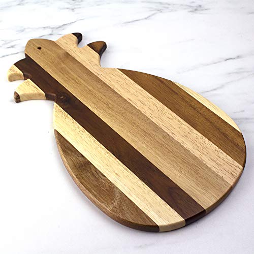 Totally Bamboo Rock & Branch Series Shiplap Pineapple Shaped Wood Serving and Cutting Board | Great for Wall Art