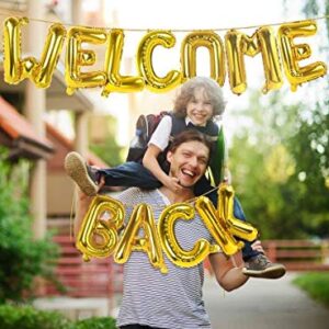 Treasures Gifted Gold Welcome Back Balloons - 16 Inch Welcome Back Decorations for Office, School, Home & More - Welcome Home Balloons, Welcome Home Decorations - Welcome Back Banner for Office & Home