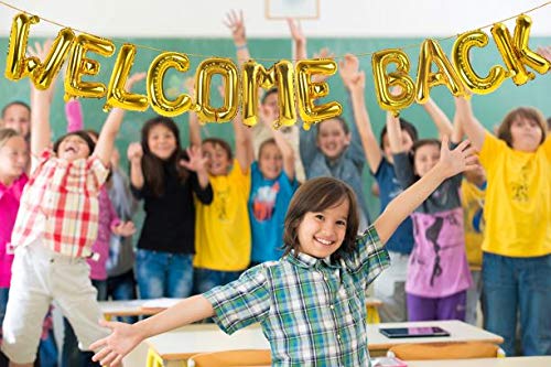Treasures Gifted Gold Welcome Back Balloons - 16 Inch Welcome Back Decorations for Office, School, Home & More - Welcome Home Balloons, Welcome Home Decorations - Welcome Back Banner for Office & Home