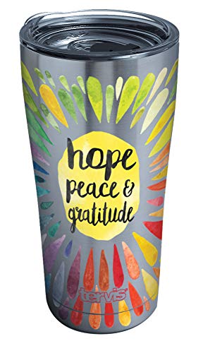 Tervis Hope Peace Gratitude Triple Walled Insulated Tumbler, 20oz Legacy, Stainless Steel