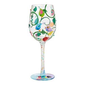 enesco lolita wine glass song birds, 15 ounces