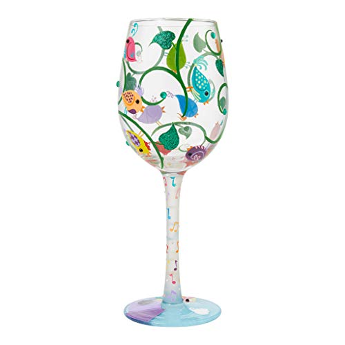 Enesco Lolita Wine Glass Song Birds, 15 ounces