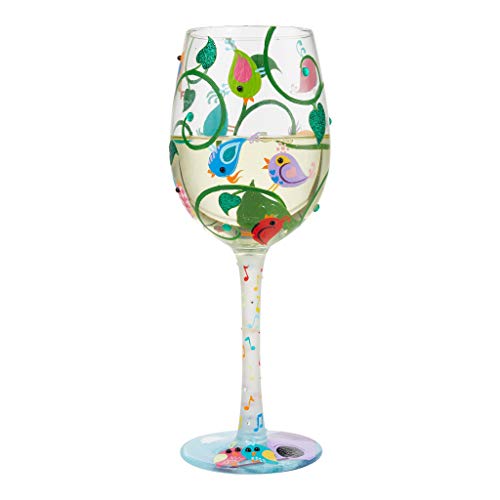 Enesco Lolita Wine Glass Song Birds, 15 ounces