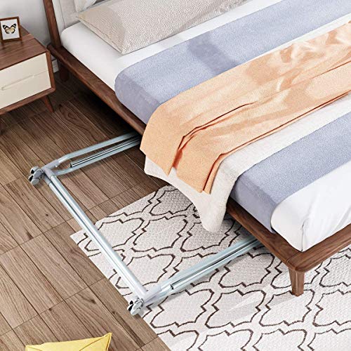 LDAILY Moccha Extendable Garment Rack Clothes Rail, Heavy Duty Foldable Clothes Laundry Drying Rack with Adjustable Hanging Rod Rolling Casters, Movable Clothes Hanger for Home Office Store Market