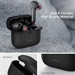 Alquar for Anker Soundcore Liberty Air 2 Case Cover, Silicone Anti-Dust/Scratchproof/Anti-Lost Protective Skin Case for Soundcore Liberty Air 2 Wireless Earbuds with Keychain [Front LED Visible]