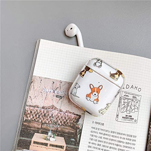 Airpods Case, NIFENY Cute Clear Airpod Case Cover Hard Airpods Accessories Protective Case Portable & Shockproof for Women Girls Compatible with AirPods 2 & 1 Charging Case. (Dogs)