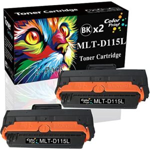 (2-pack, black) colorprint compatible mlt-d115l toner cartridge replacement for samsung d115l mltd115l 115l used for xpress sl-m2820 m2830dw m2880fw 2620nd m2670 sl-m2870fw sl-m2870 sl-m2820dw printer