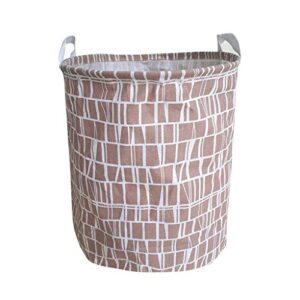 morecon waterproof canvas laundry clothes basket storage basket folding storage box (coffee)
