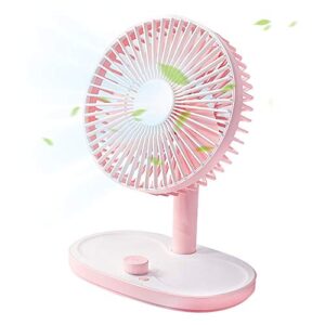 smartdevil 6.5“ small desktop fan, personal desk fan with storage function, 2600 mah battery operated table fan, smart timing function, stepless speed regulation, for home, office, bedroom, pink