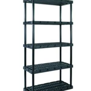 Gracious Living 5 Shelf Knect-A-Shelf Ventilated Heavy Duty Storage Unit 18 x 36 x 72 Organizer System for Home, Garage, Basement & Laundry, Black (2 Pack)