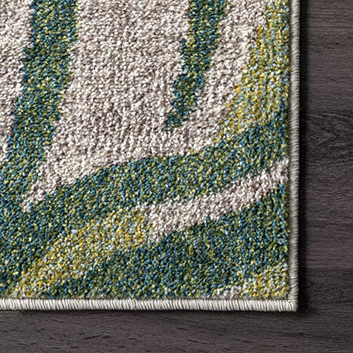 nuLOOM Cali Abstract Leaves Area Rug, 5' 3" x 7' 7", Green