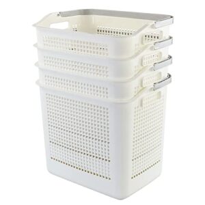 neadas 42 l plastic laundry hamper with handle, large plastic storage basket, 4 pack