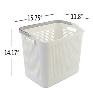 Neadas 42 L Plastic Laundry Hamper with Handle, Large Plastic Storage Basket, 4 Pack