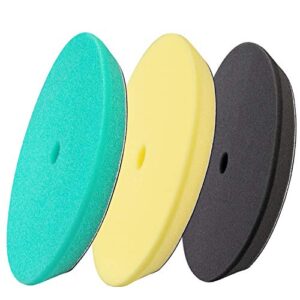 3pcs 6 inch Polishing Pads, 6'' Orbital Buffing Pads Hook and Loop Foam Buffer Pad Set for Sanding, Compounding, Polishing and Waxing, 6'' (150mm) Backing Plate