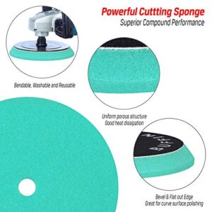 3pcs 6 inch Polishing Pads, 6'' Orbital Buffing Pads Hook and Loop Foam Buffer Pad Set for Sanding, Compounding, Polishing and Waxing, 6'' (150mm) Backing Plate