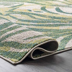 nuLOOM Cali Abstract Leaves Area Rug, 8' x 11', Green