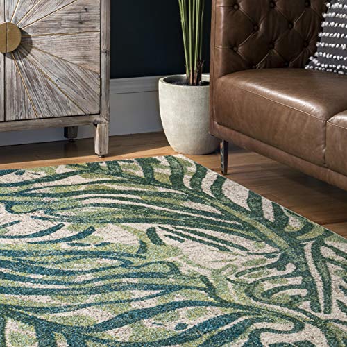 nuLOOM Cali Abstract Leaves Area Rug, 8' x 11', Green