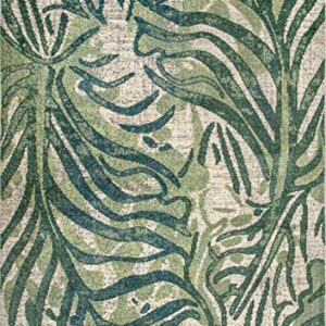 nuLOOM Cali Abstract Leaves Area Rug, 8' x 11', Green