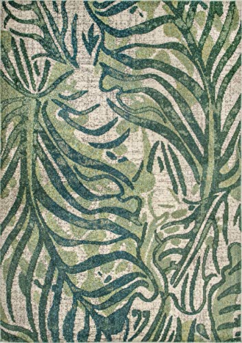 nuLOOM Cali Abstract Leaves Area Rug, 8' x 11', Green