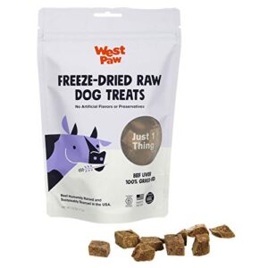west paw freeze-dried raw all natural dog and puppy training treats, single ingredient, humanely raised and sustainably sourced, made in usa, beef liver, 1 pack (2.5 oz)