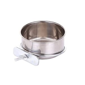 stainless steel hanging pet bowls, dog crate food and water bowl metal coop cups with clamp holder, detached dog cat cage kennel bowl feeder dish for dogs cats birds ferret rabbit and small animals