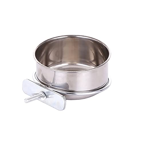 Stainless Steel Hanging Pet Bowls, Dog Crate Food and Water Bowl Metal Coop Cups with Clamp Holder, Detached Dog Cat Cage Kennel Bowl Feeder Dish for Dogs Cats Birds Ferret Rabbit and Small Animals