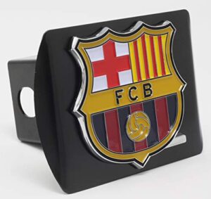 fc barcelona hitch cover black with color logo