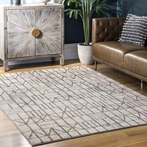 nuloom clea modern tiles runner rug, 2' x 6', grey
